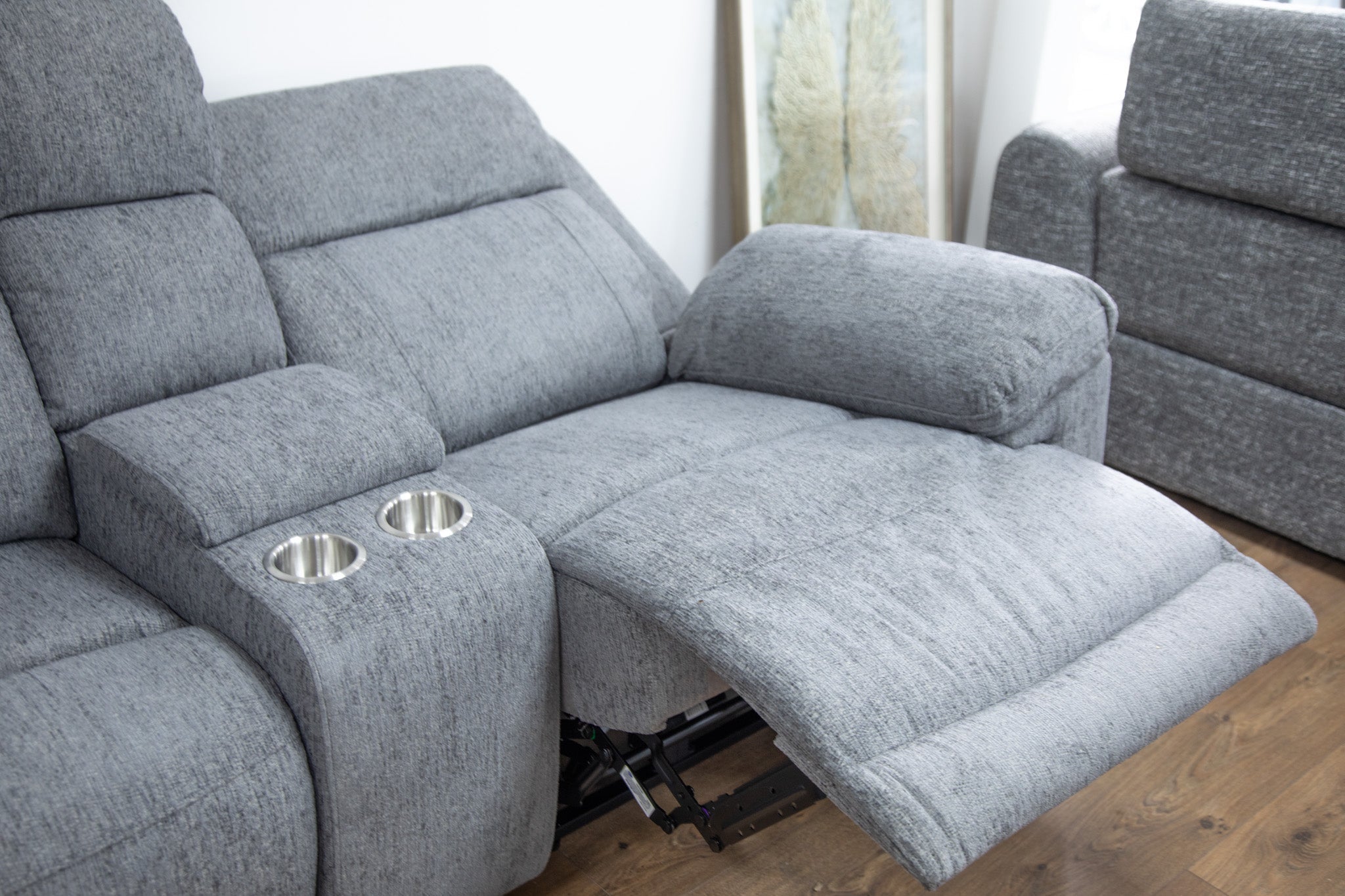 Owen Recliner Electric Large Corner Sofa In Grey - JustBed