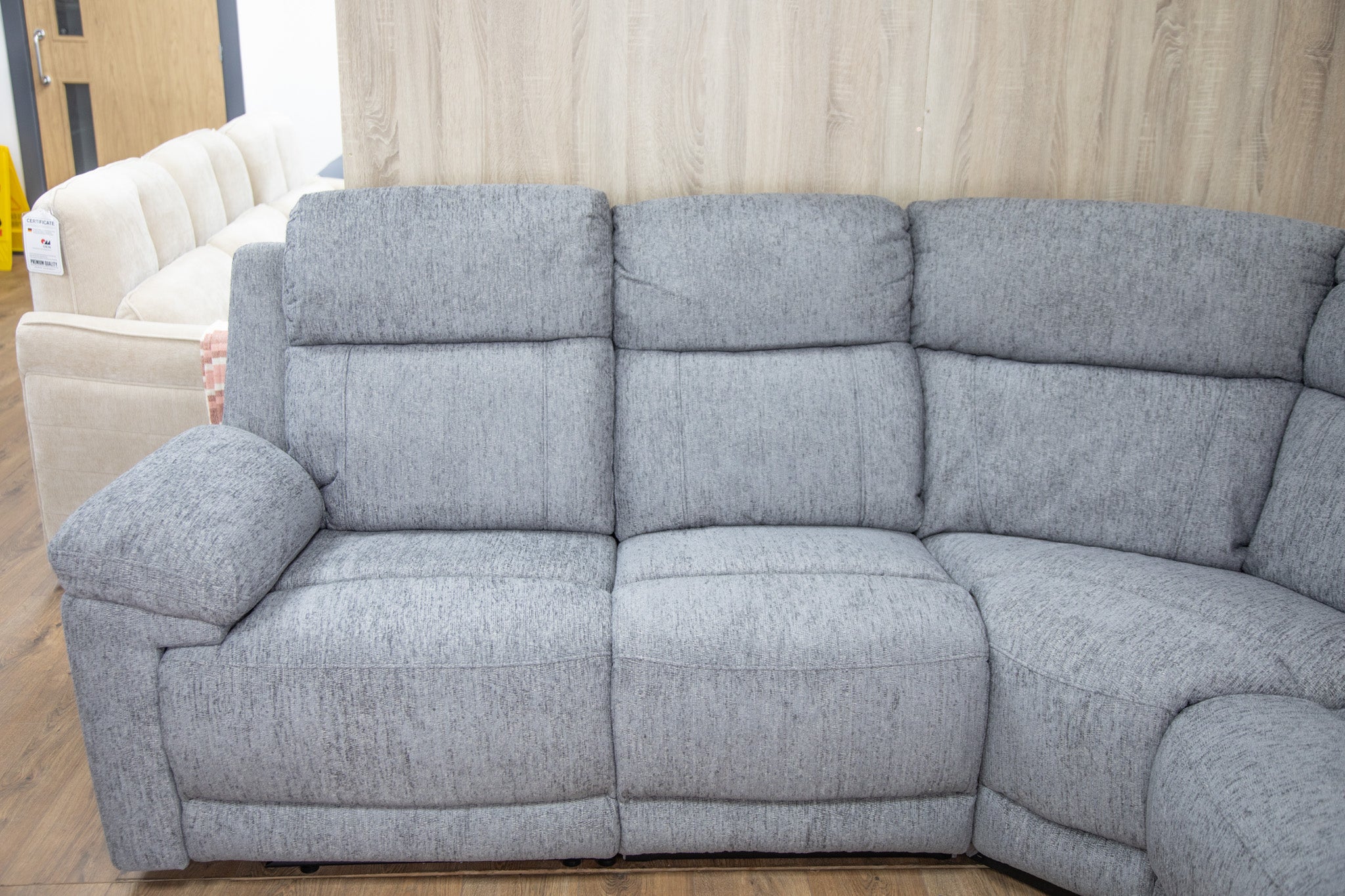 Owen Recliner Electric Large Corner Sofa In Grey - JustBed