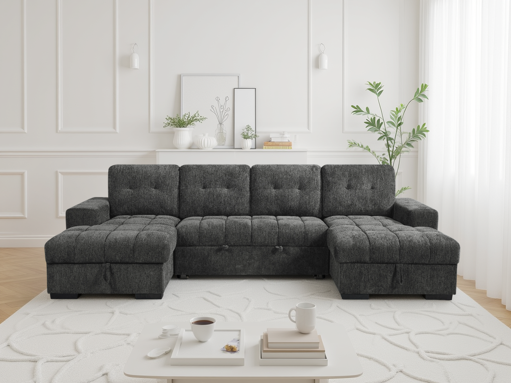 Palermo U Shape Sofabed in Grey