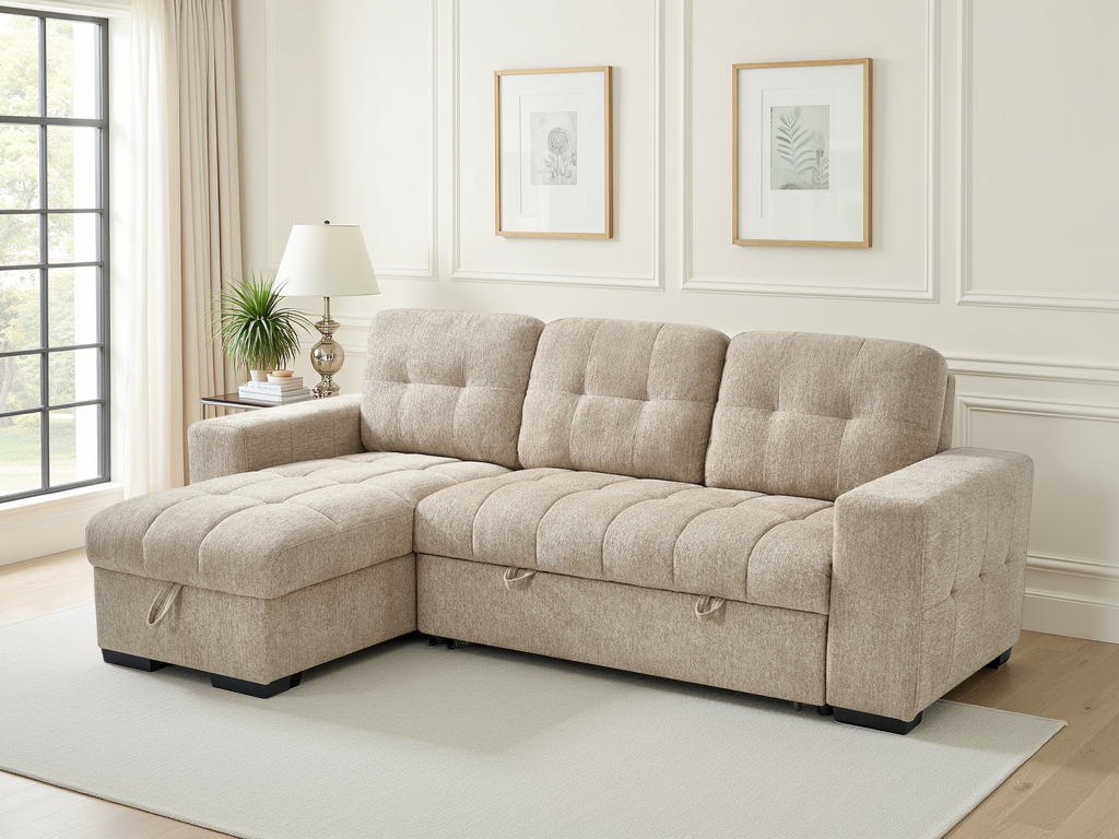 Palermo Universal Corner Sofabed In Beige