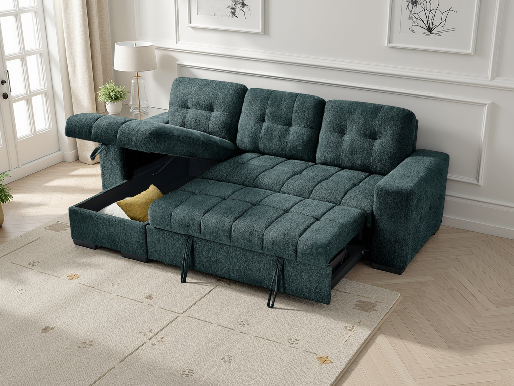 Palermo Universal Corner Sofabed In Teal