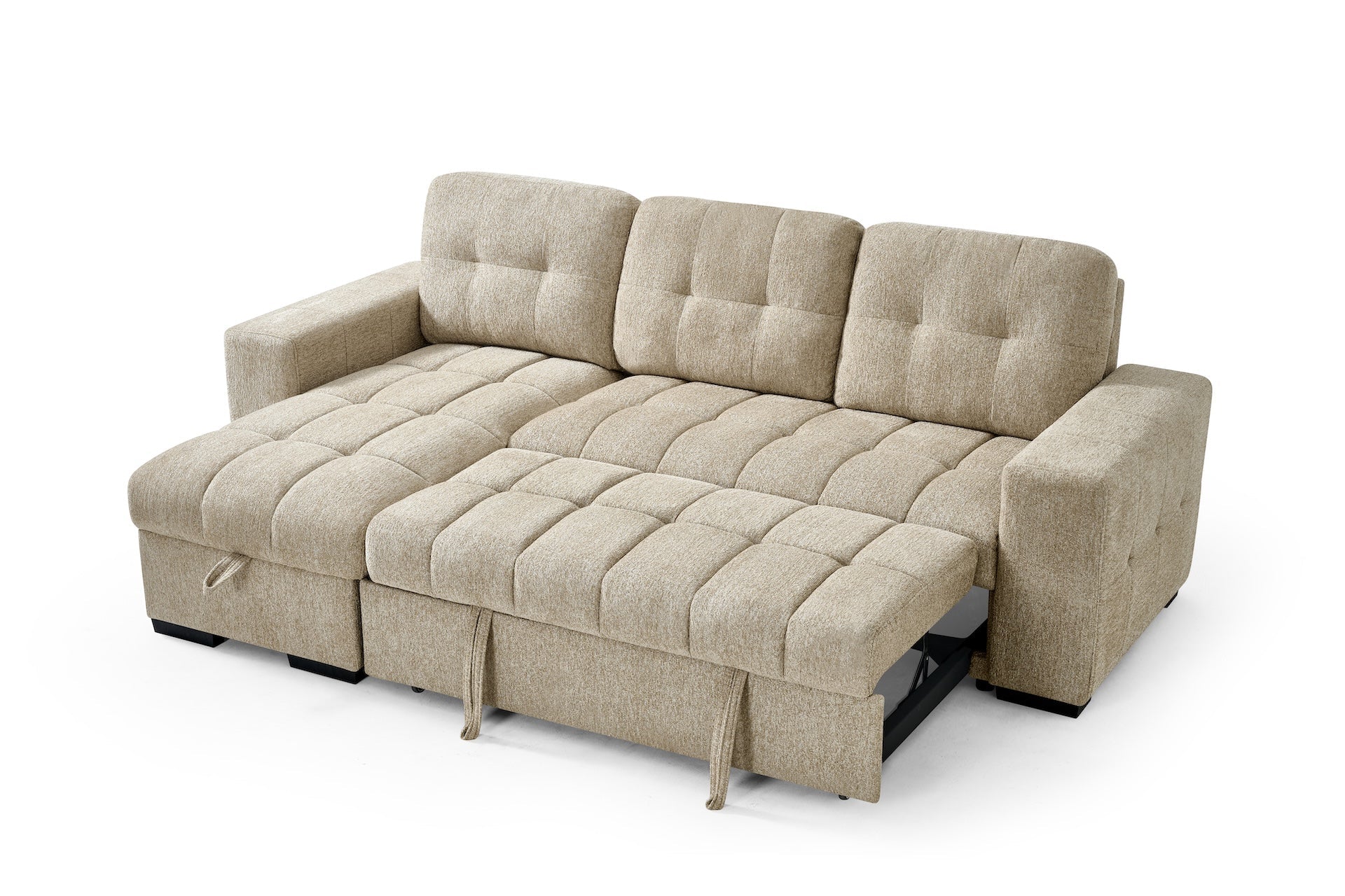 Palermo Universal Corner Sofabed In Beige - JustBed