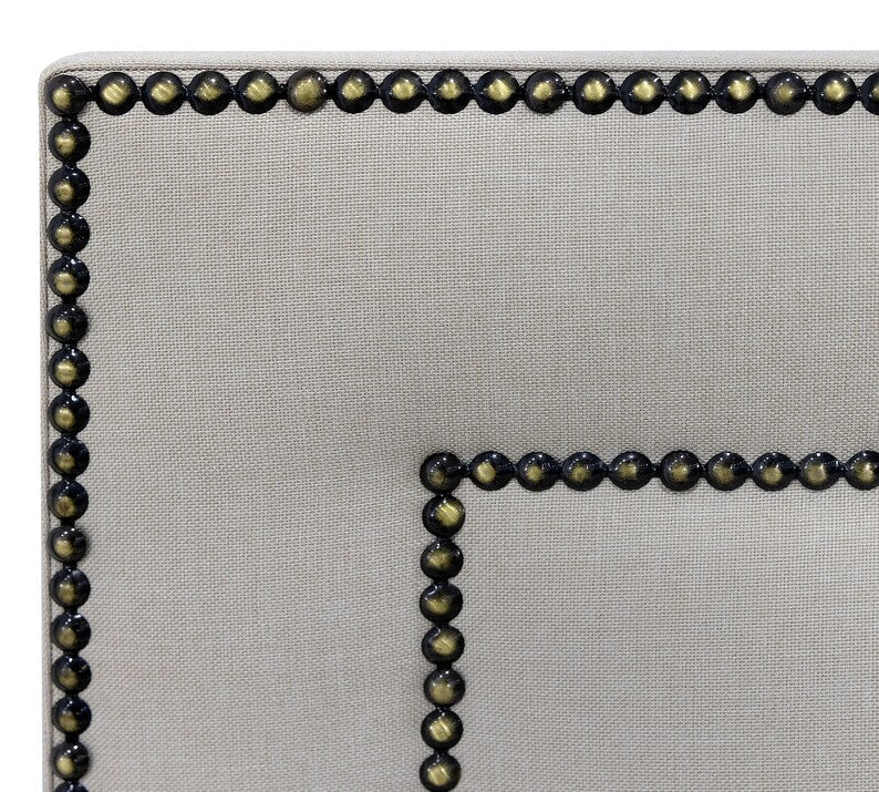 Phantom Luxury Plain Headboard with Stud Beddings - JustBed