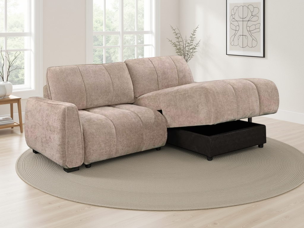 Portland Universal Corner Sofabed In Beige