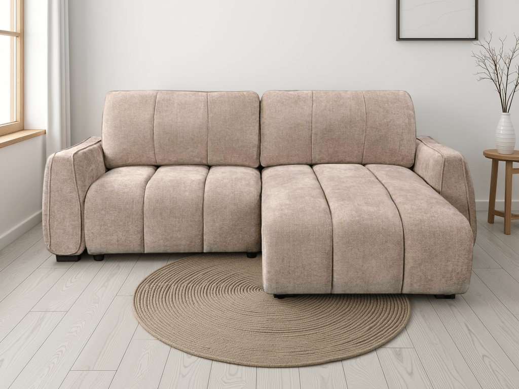 Portland Universal Corner Sofabed In Beige - JustBed