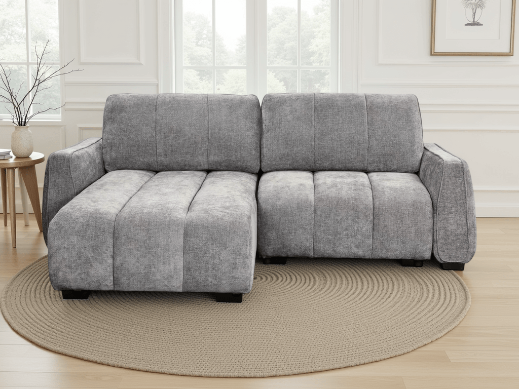 Portland Universal Corner Sofabed In Grey - JustBed