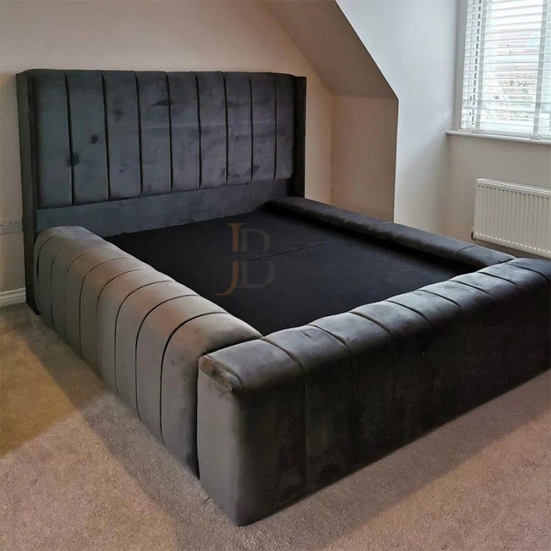 Rekyon Wingback Bed With High Side rails - JustBed