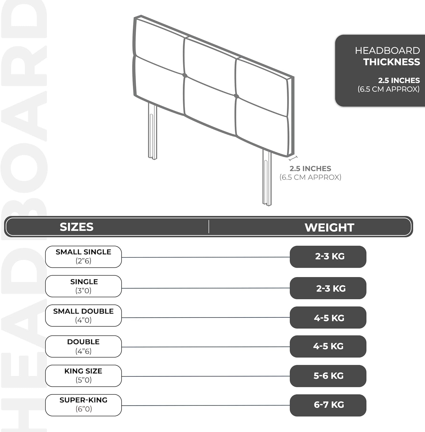 Ruby Upholstered Headboard For Divan Base - JustBed