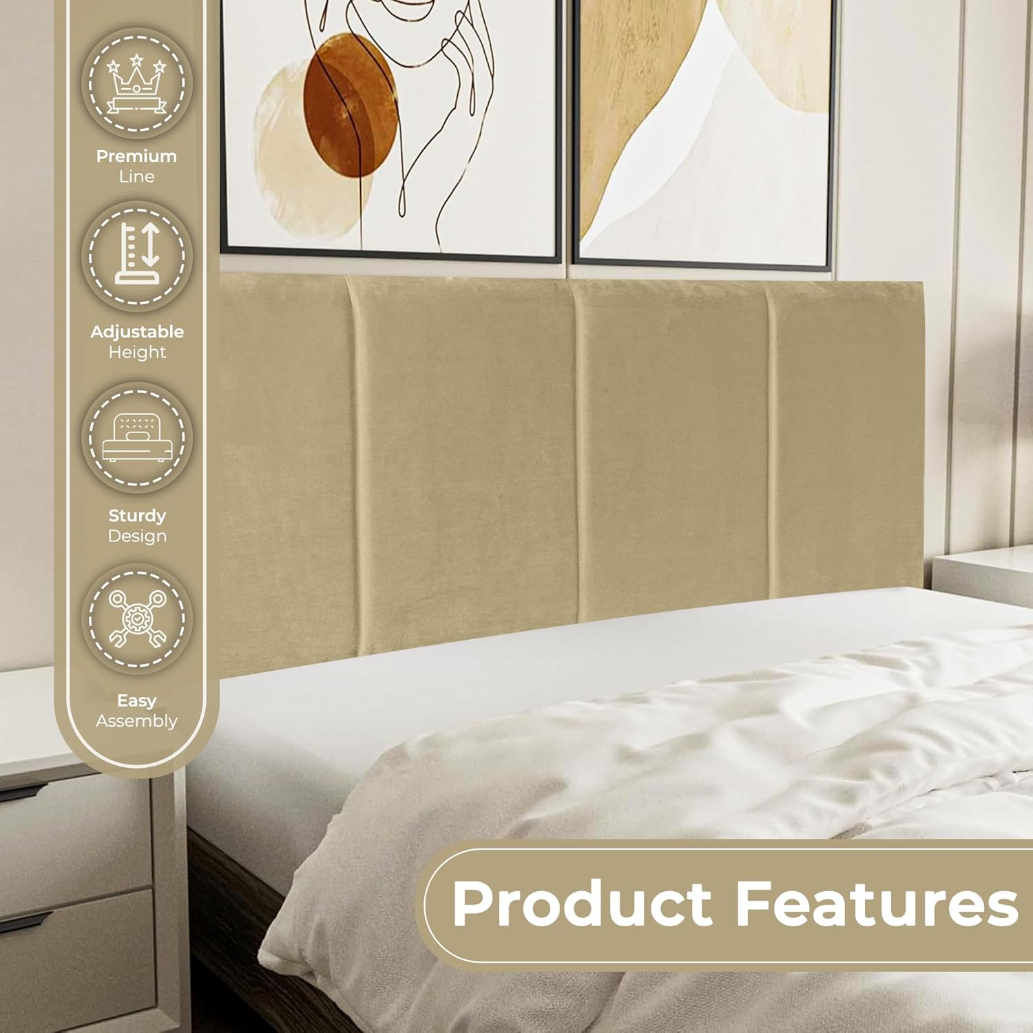 Ruby Upholstered Headboard For Divan Base - JustBed