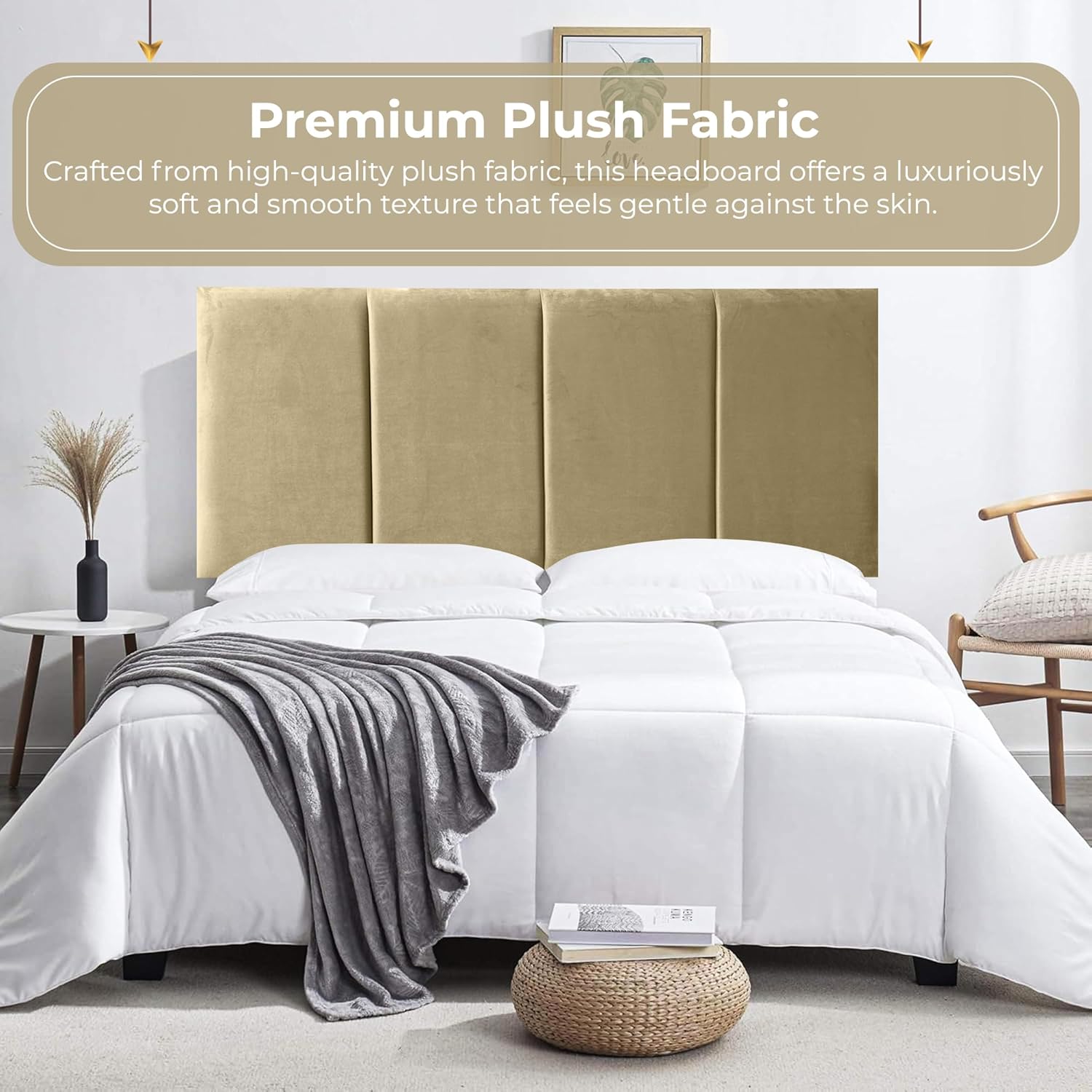 Ruby Upholstered Headboard For Divan Base - JustBed