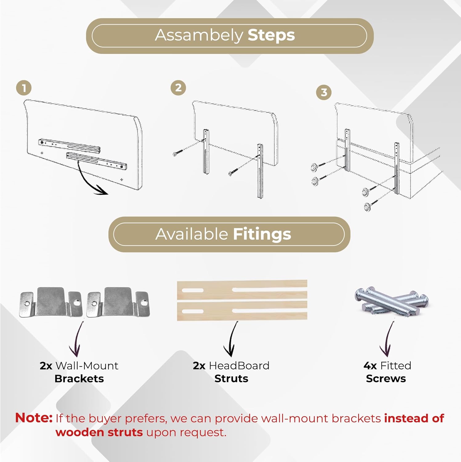 Ruby Upholstered Headboard For Divan Base