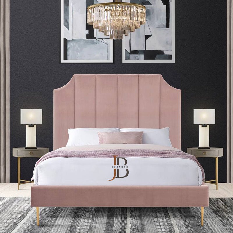 San Diego Upholstered Bed Frame With Curved Headboard - JustBed