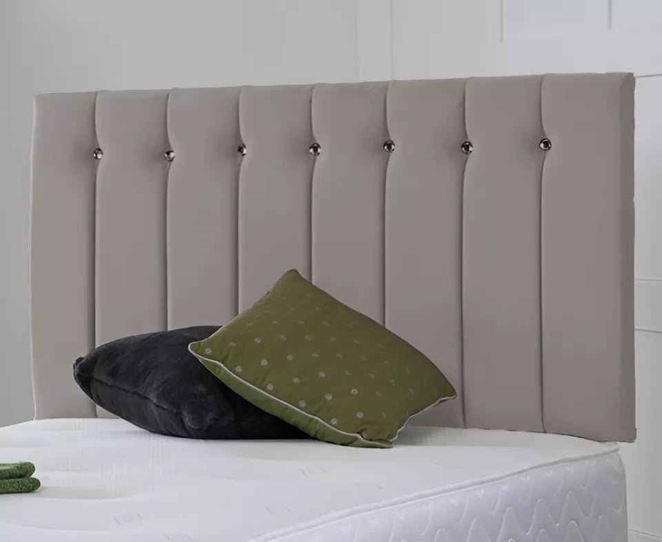 Sandal Push Velvet Headboard - JustBed