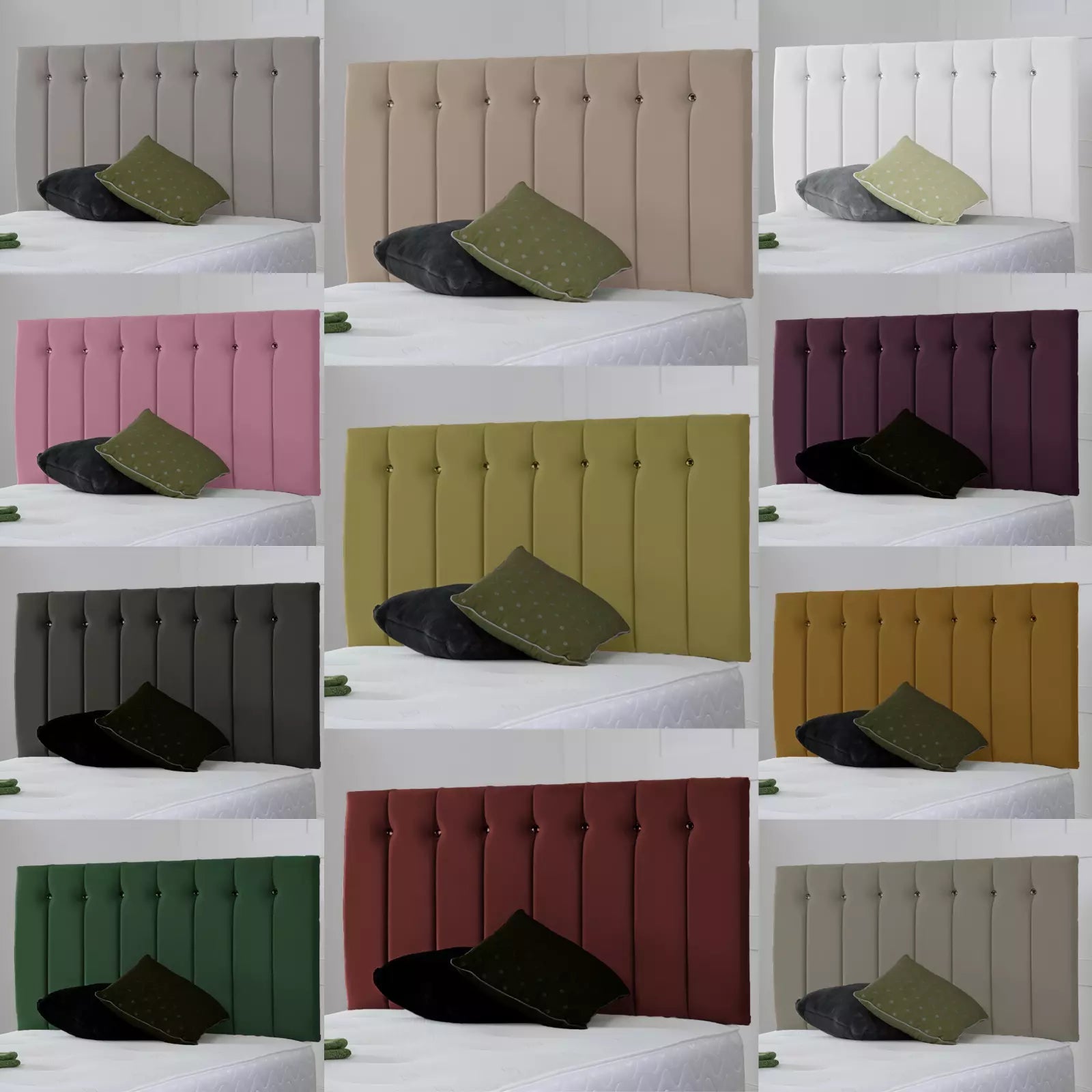 Sandal Push Velvet Headboard - JustBed