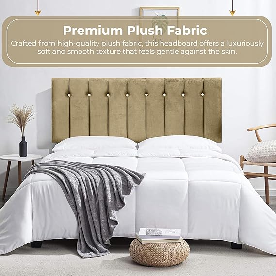 Sandal Push Velvet Headboard - JustBed