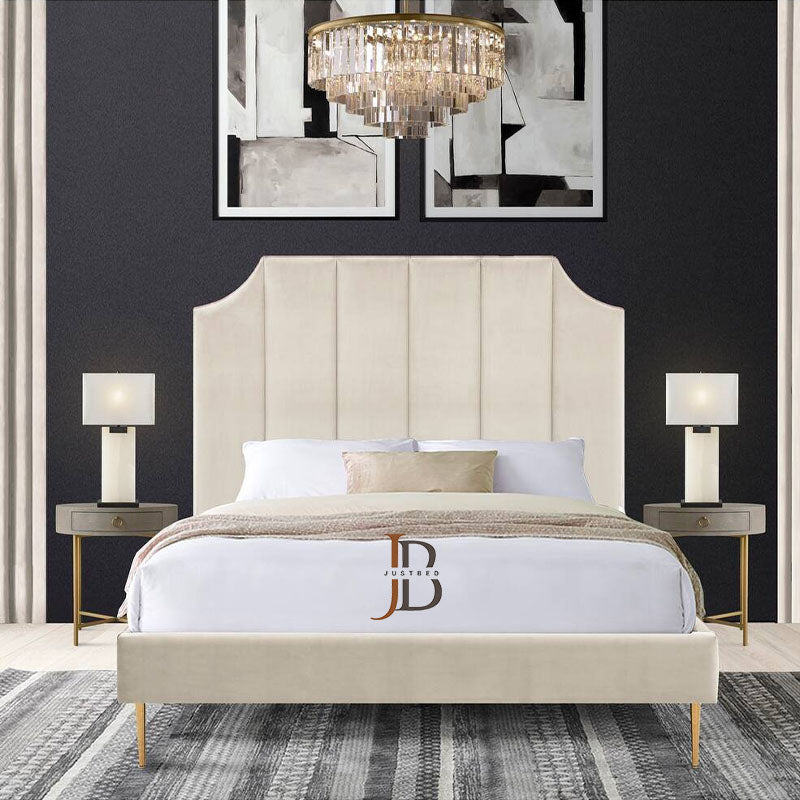 San Diego Upholstered Bed Frame With Curved Headboard