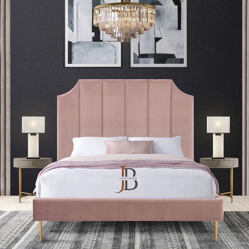 San Diego Upholstered Bed Frame With Curved Headboard