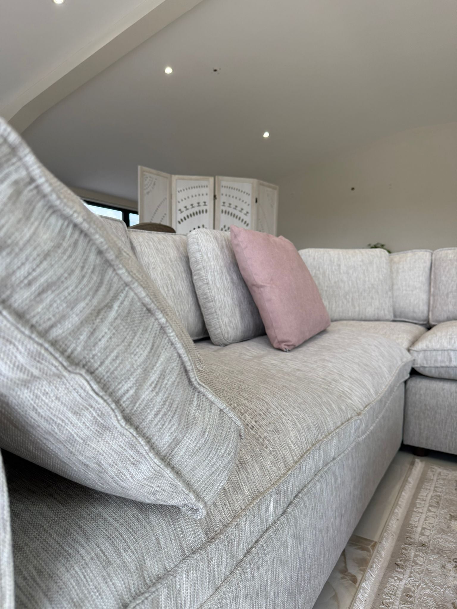 Santorini Large Corner Sofa with Footstool In Grey