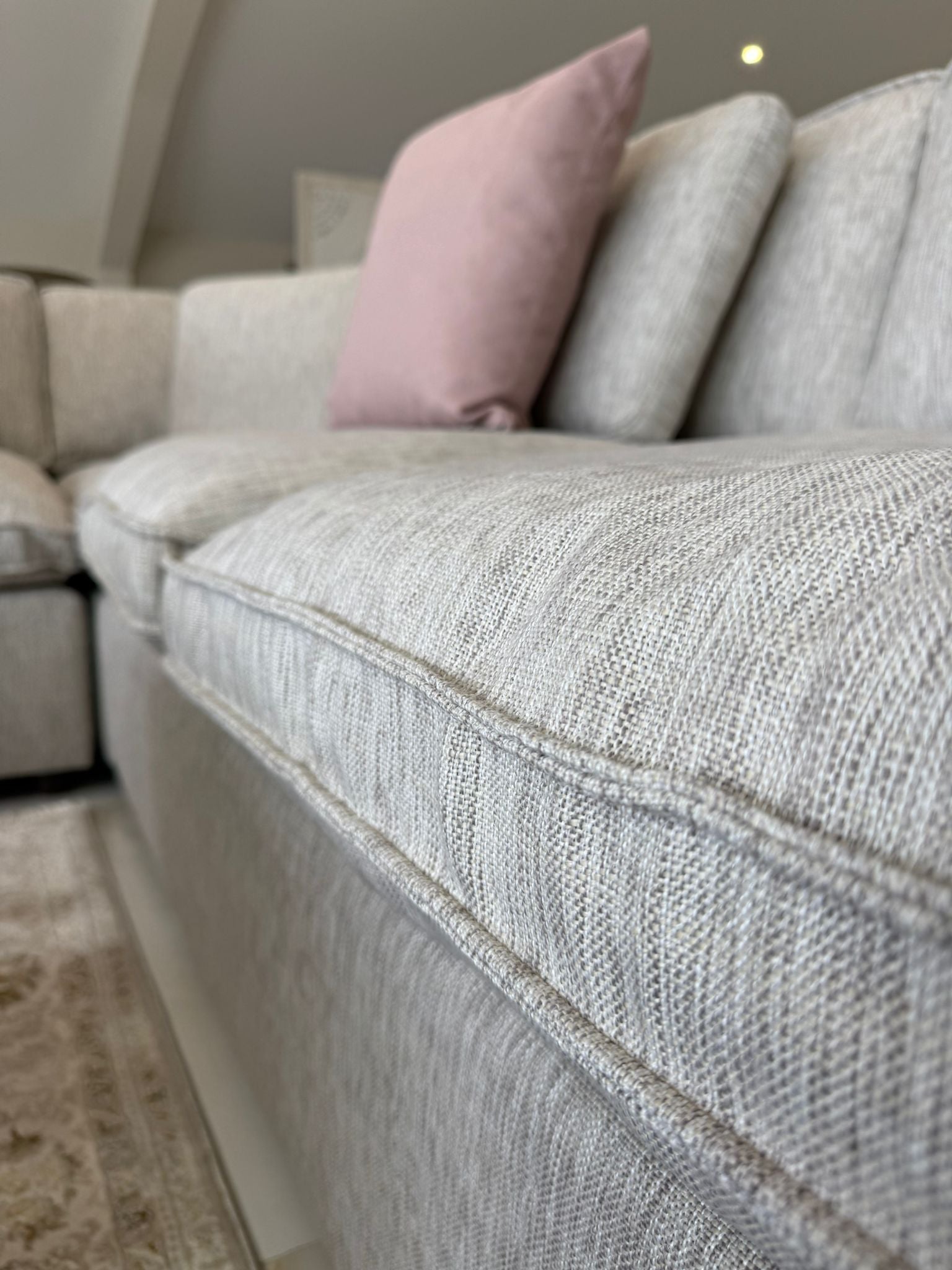 Santorini Large Corner Sofa with Footstool In Grey