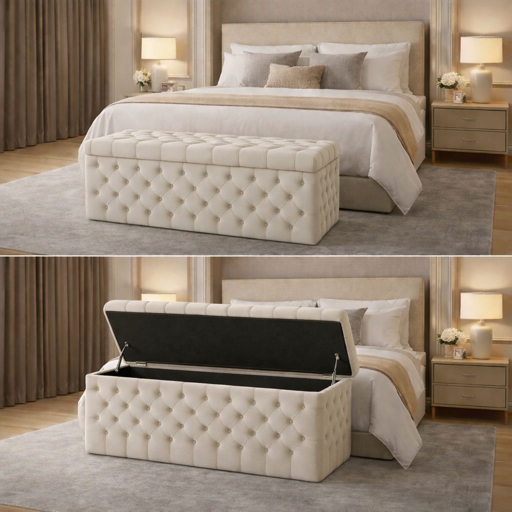 Santro Chesterfield Ottoman Storage Box - JustBed