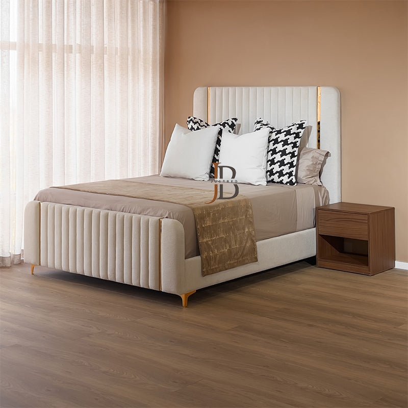 Savoy Luxury Linestyle Gold Stripe Bed Frame - JustBed