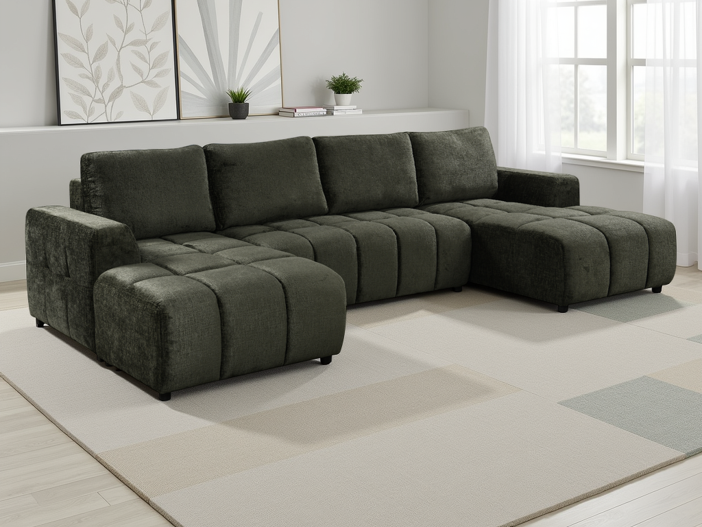 Luxury Shanghai U Shape Sofabed in Green