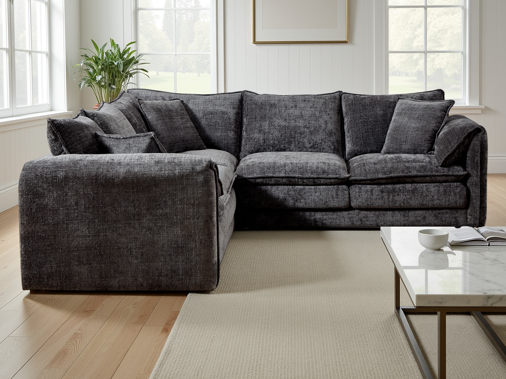 Solaya Large Corner Sofa In Black