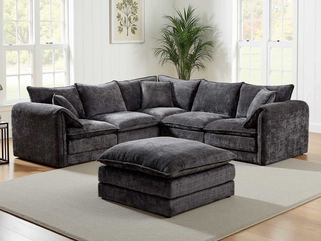Solaya Large Corner Sofa In Black