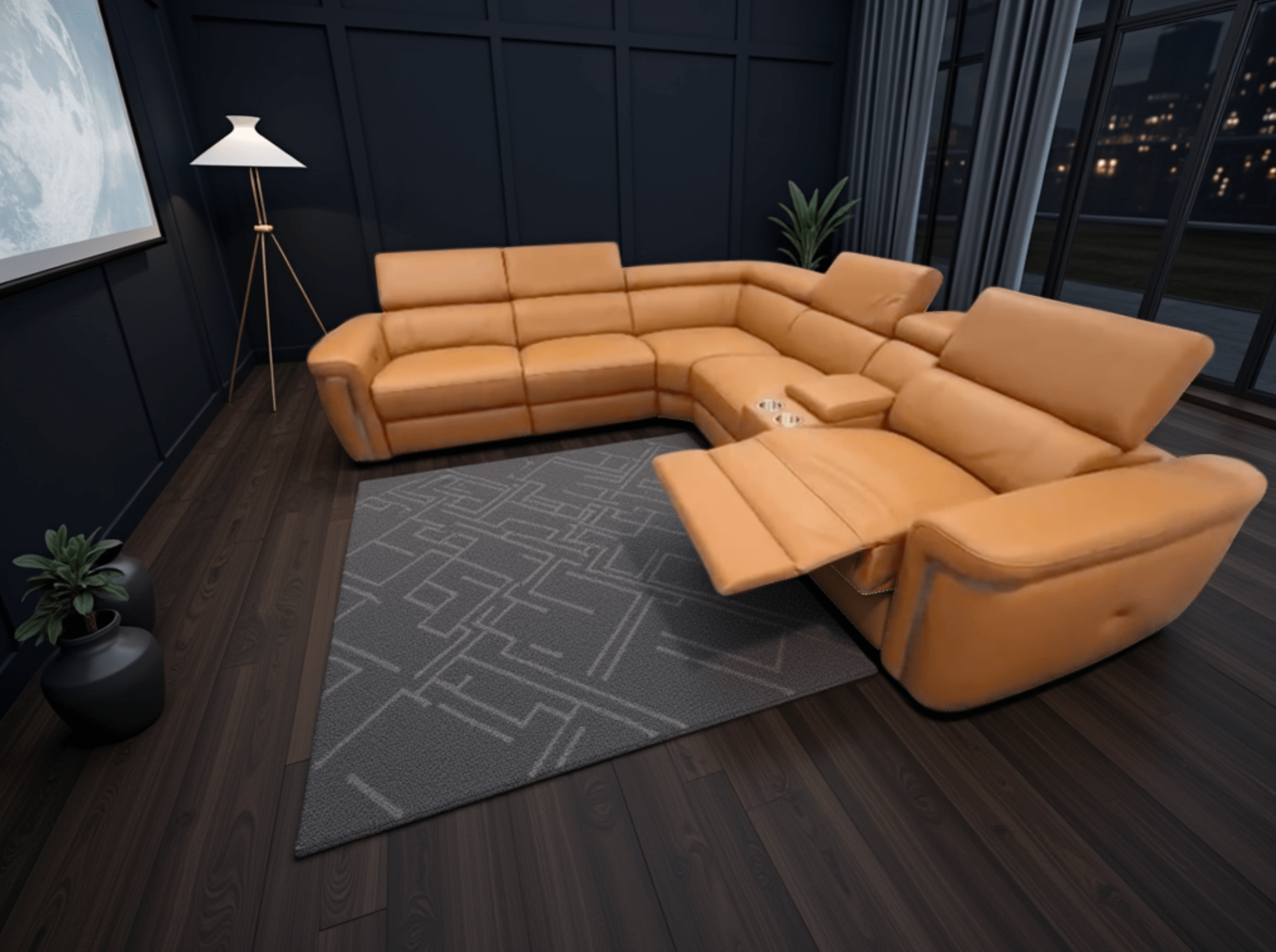 Somerville Modular Large Electric Recliner Corner Sofa In Tan - JustBed