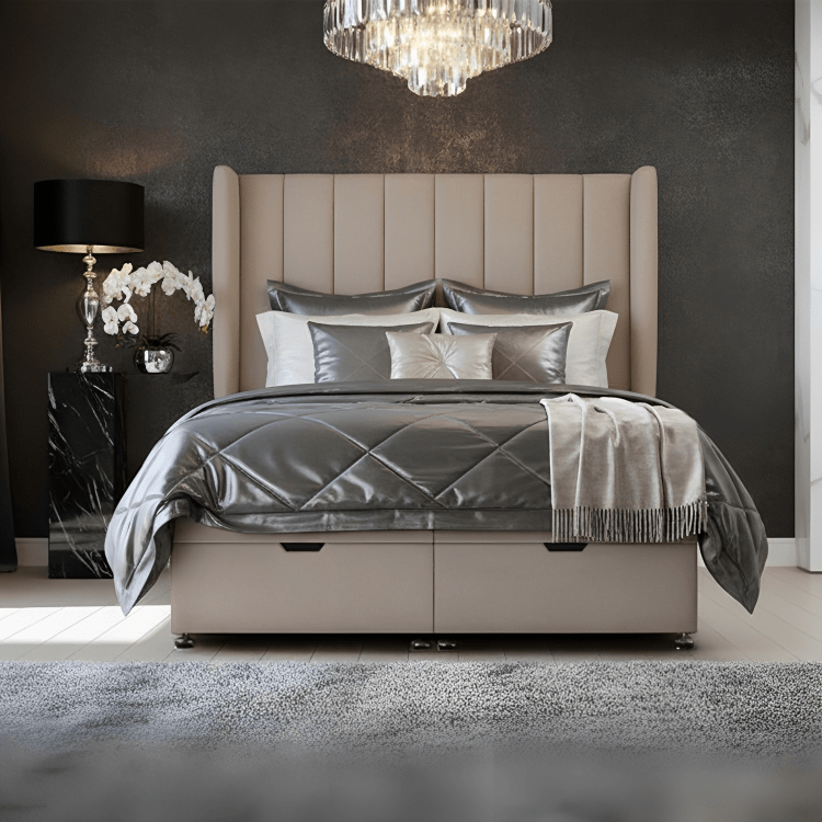 Sonno Winged Panel Divan Ottoman Bed Frame - JustBed