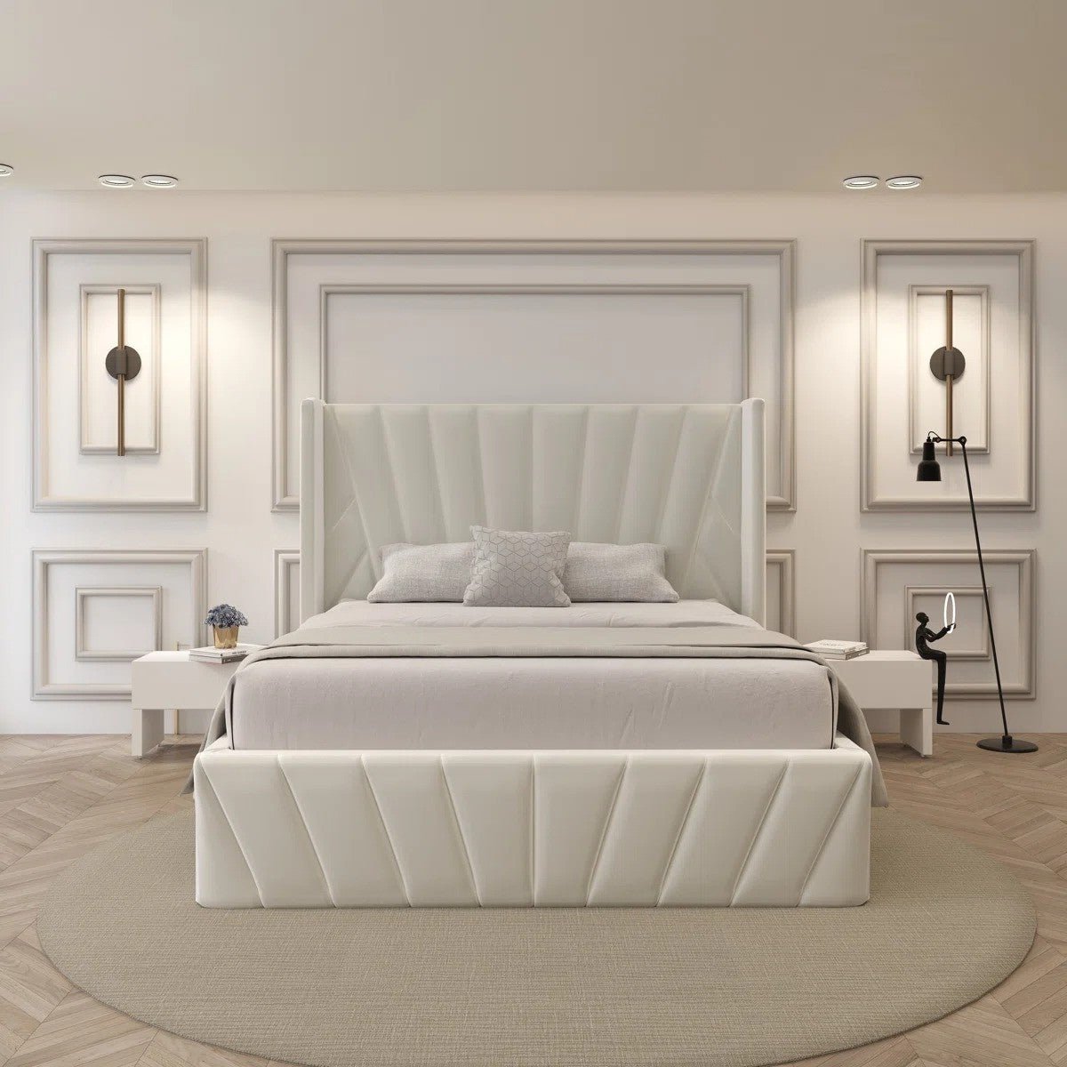Tia Wingback Gas Lift Ottoman Bed Frame - JustBed