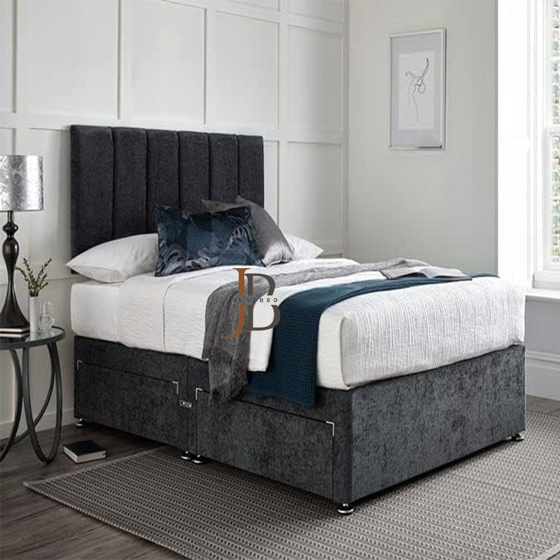 Timothy Divan Bed With Six Vertical Panel Headboard - JustBed