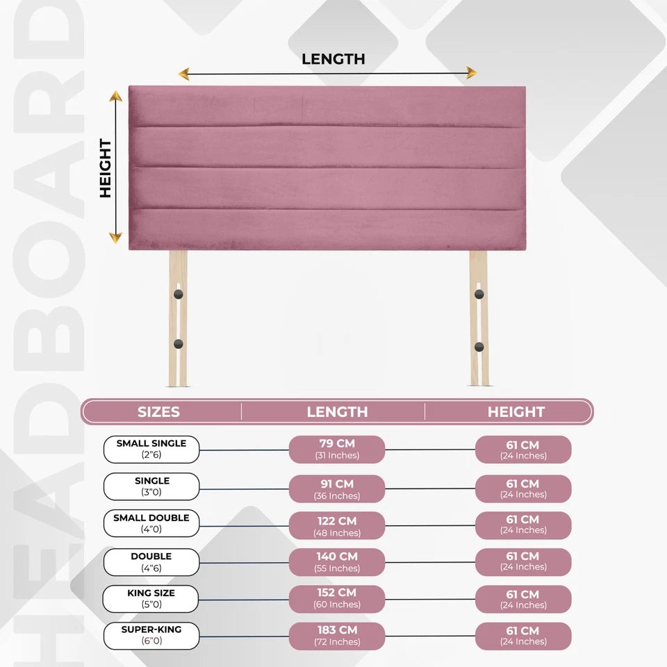 Venice Plush Velvet Headboard For Divan Beds