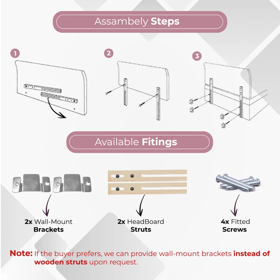 Venice Plush Velvet Headboard For Divan Beds