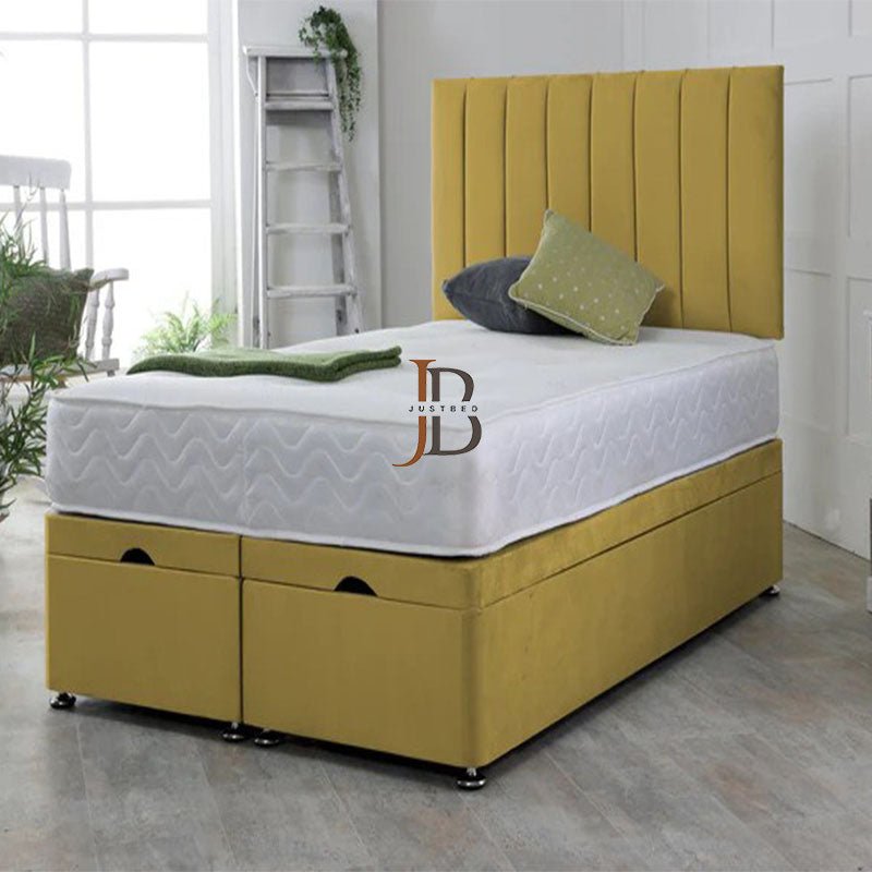 Vero Panel Upholstered Divan Ottoman Bed Frame - JustBed