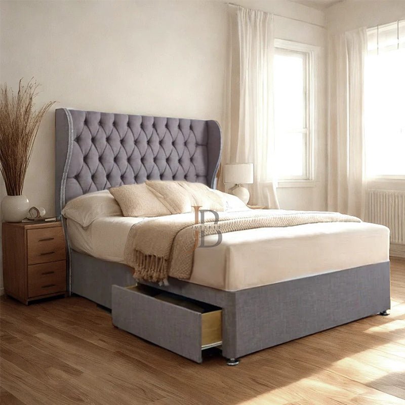 Victoria Curved Wingback Divan Bed - JustBed