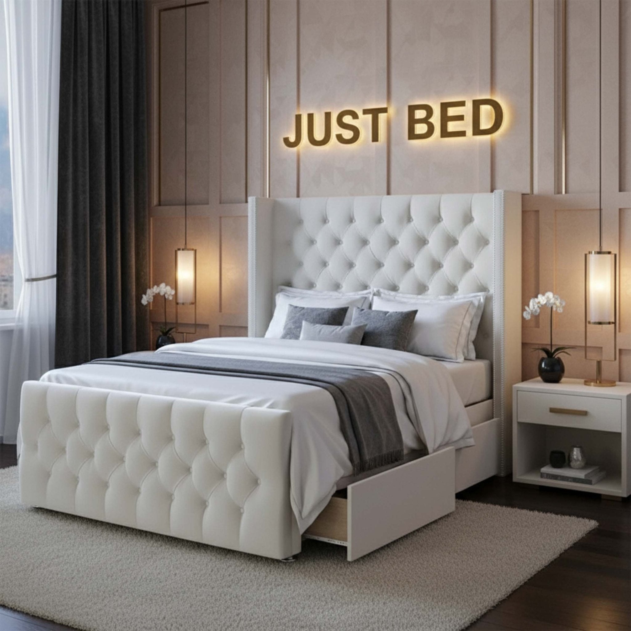 Willon Chesterfield Wingback Divan Bed - JustBed
