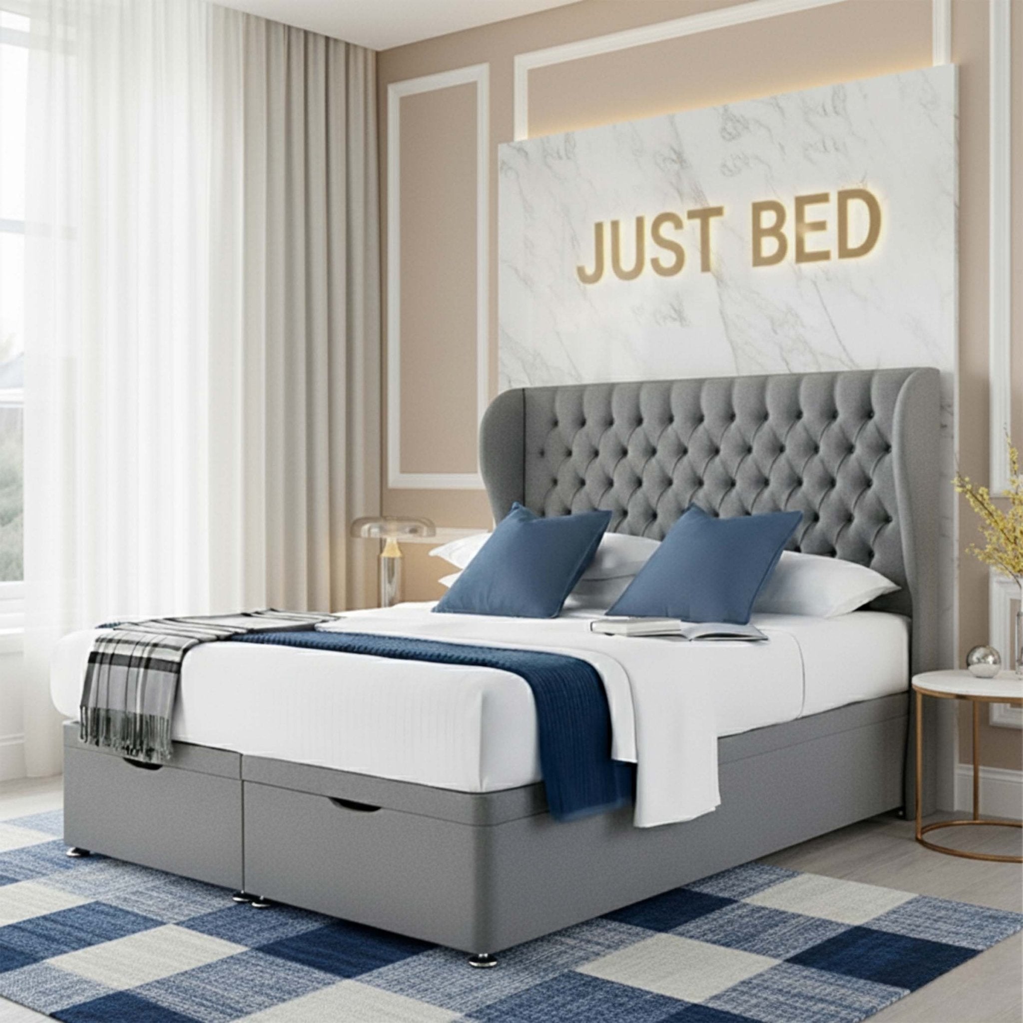 Windsor Linestyle Ottoman Bed - JustBed