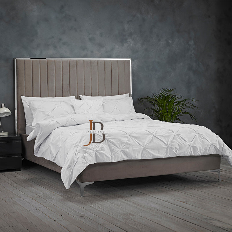 Zara Art Deco Bed Frame With Silver Border